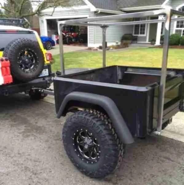 Jeep Style Dinoot Trailer built at home by customer DIY Fiberglass Tub Kit