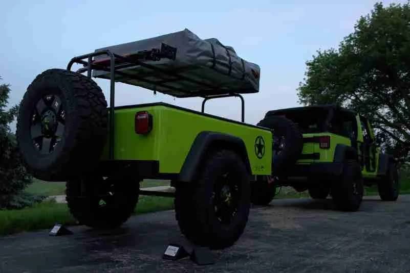 Jeep style Dinoot Trailer Customer build at home painted to match rig