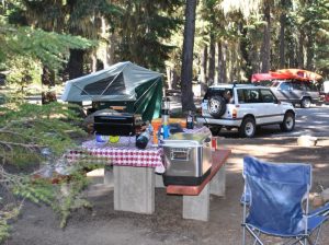 Compact camping trailer camping